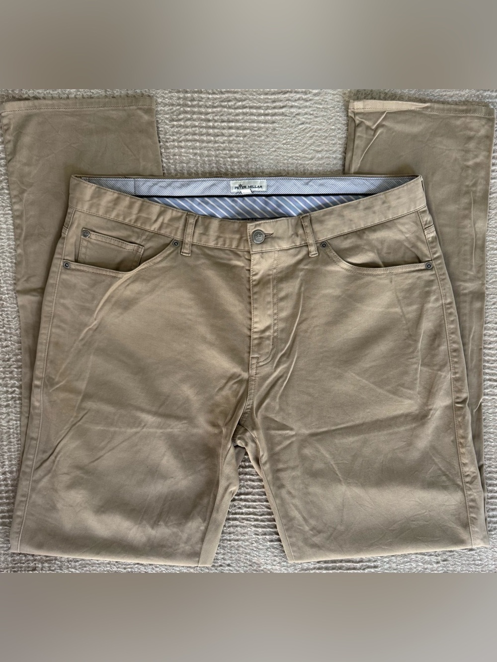 Peter Millar Crown Ultimate Sateen 5-Pocket Pants Men’s 36 Khaki ME0B39